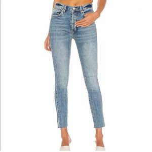 Free People We The Free Raw Cut Hem Distressed Skinny Jeans 24 NWOT